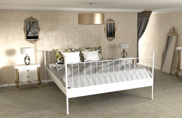 realistic bed 3D 模型 .c4d .max .obj .3ds .fbx .stl .blend 