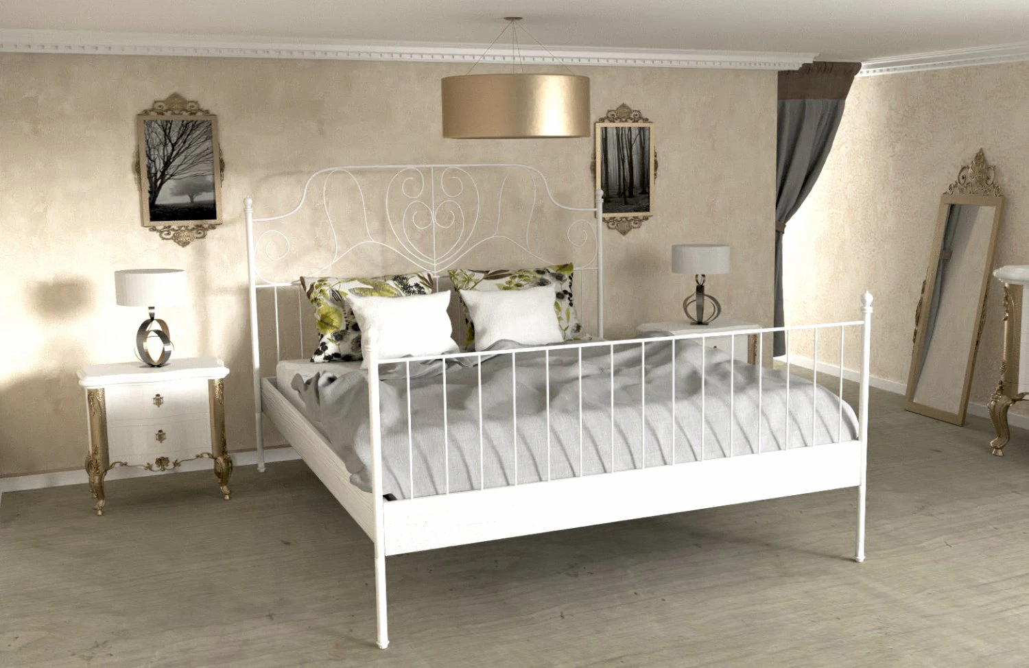 realistic bed 3D Model .c4d .max .obj .3ds .fbx .stl .blend 