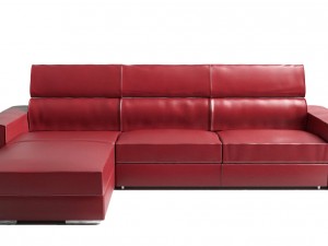 realistic corner sofa- wine red 3D Model