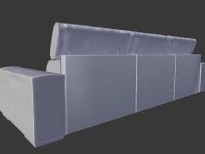 realistic corner sofa- wine red 3D Model