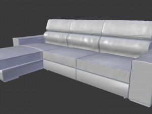 realistic corner sofa- wine red 3D Model