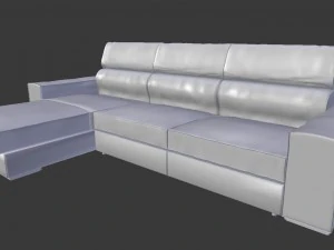 realistic corner sofa- wine red 3D Model