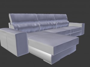 realistic corner sofa- wine red 3D Model