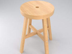 wood stool Modelo 3D