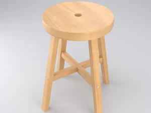 wood stool 3D Model