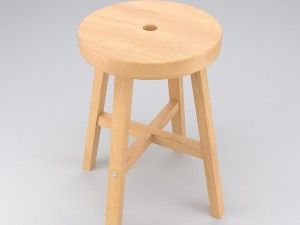wood stool 3D मॉडल