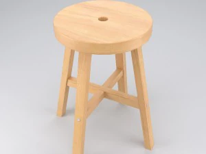 wood stool 3D Model