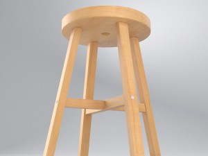 wood stool 3D मॉडल