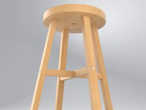 wood stool 3D Model