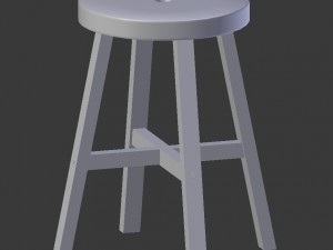 wood stool 3D मॉडल