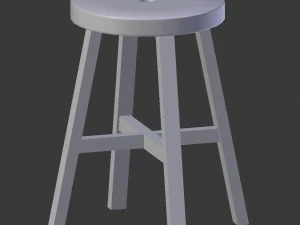 wood stool 3D Model
