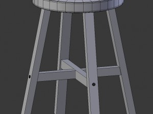 wood stool 3D मॉडल