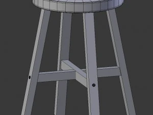 wood stool 3D Model
