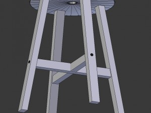 wood stool 3D मॉडल