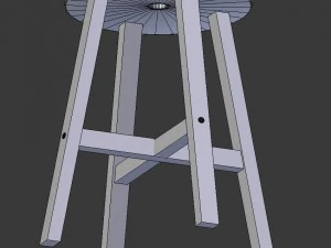 wood stool 3D Model