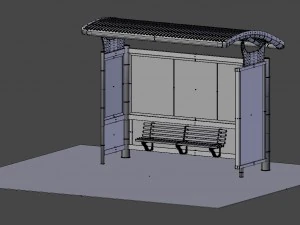 bus stop shelter 3D Model