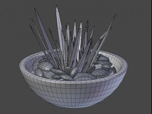 aloe vera - potted plant 2 3D Model