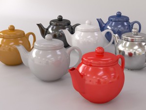 colorful teapot set 3D मॉडल