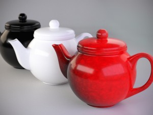 colorful teapot set Modello 3D