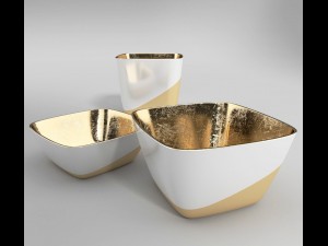 a set of minimal tableware 3D-Modell