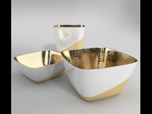 a set of minimal tableware 3D Model