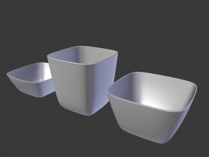 a set of minimal tableware 3D-Modell