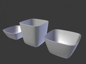 a set of minimal tableware 3D Model