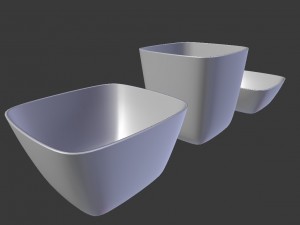 a set of minimal tableware 3D-Modell