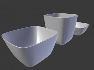 a set of minimal tableware 3D Model