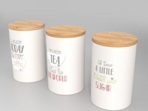 storage jars - set of 3 Model 3D