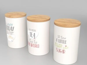 storage jars - set of 3 3D Model