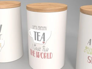 storage jars - set of 3 3D Model
