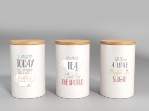 storage jars - set of 3 Model 3D