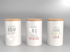 storage jars - set of 3 3D Model