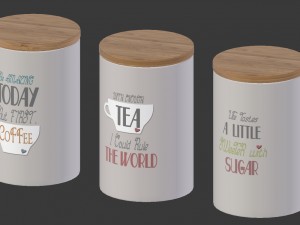 storage jars - set of 3 Model 3D
