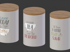 storage jars - set of 3 3D Model