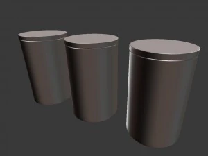 storage jars - set of 3 3D Model