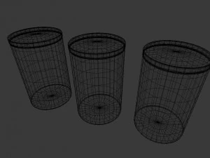 storage jars - set of 3 3D Model