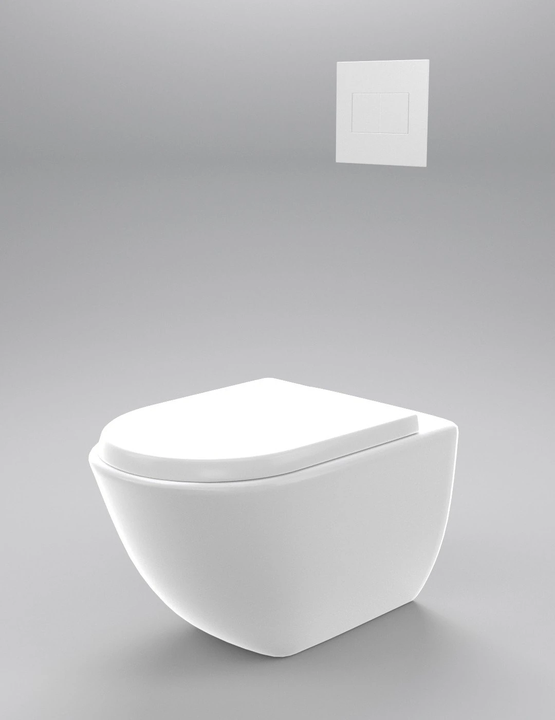 wall hung toilet 3D Model .c4d .max .obj .3ds .fbx .stl .blend
