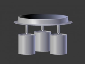 ceiling lamp 3 spot Model 3D