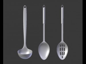 set of ladles - kitchen utensil set Model 3D