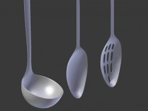set of ladles - kitchen utensil set 3D Model