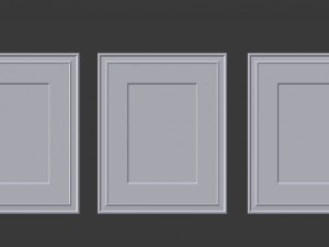 white picture frames - set of 3 Modèle 3D