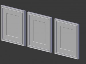 white picture frames - set of 3 Modèle 3D