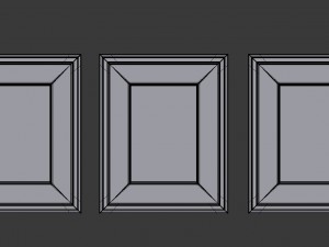 white picture frames - set of 3 Modèle 3D