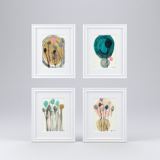 artwork - picture frames set of 4 3D Model .c4d .max .obj .3ds .fbx .stl .blend 