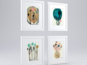 artwork - picture frames set of 4 3D Model