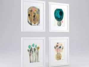 artwork - picture frames set of 4 3D Model