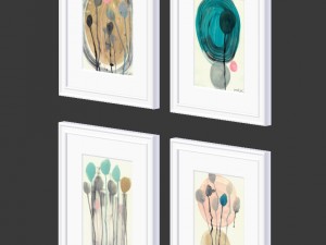 artwork - picture frames set of 4 3D Model