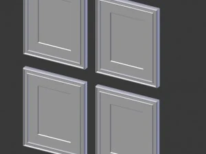 artwork - picture frames set of 4 3D Model